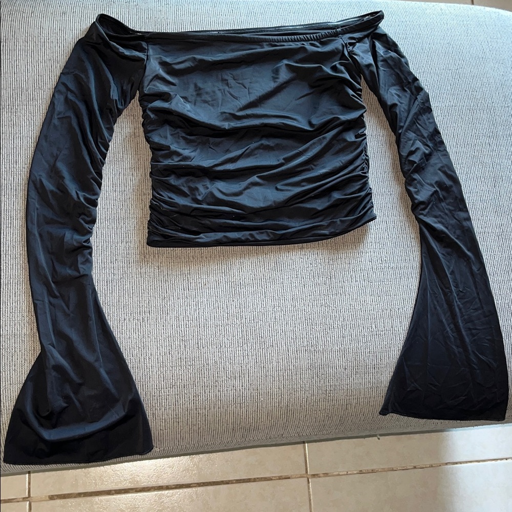 Edikted Black Top with Pink Label